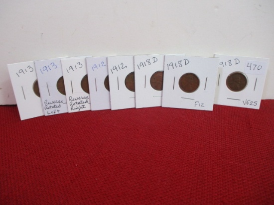 1900's Mixed Wheat Pennies-Lot of 8