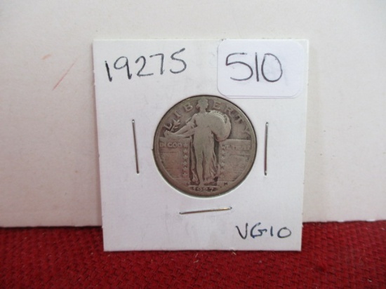 1927-S Standing Liberty Silver Quarter Dollar Coin-A