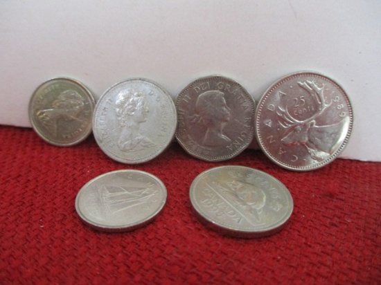 Mixed Canadian Coins-Lot of 5