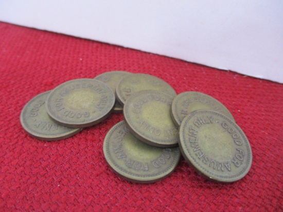 Bow and Dot Amusement Tokens-Lot of 8