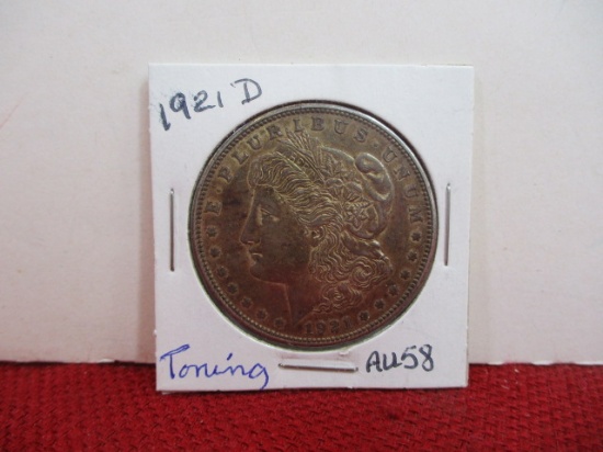 1921-D with Toning Morgan Silver Dollar Coin