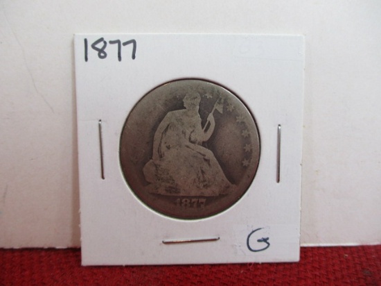 1877 Seated Silver Half Dollar Coin-B