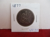 1877 Seated Silver Half Dollar Coin-C