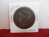 *1891-CC Morgan Silver Dollar Coin-A