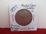 *1837 Readed Edge Variety 2 Capped Bust Silver Half Dollar Coin