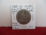 1854-O Large Letters and Date Silver Seated Liberty Half Dollar Coin
