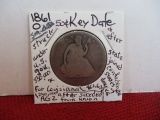 *1861-O Key Date Silver Seated Liberty Half Dollar