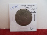 1875 Silver Seated Liberty Half Dollar Coin