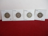 1915-S and 1916 Silver Barber Quarter Dollar Coins-Lot of 4