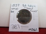 *1837 1/2 Cent Hard Times Token