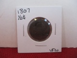 1807 Draped Bust Half Cent Coin