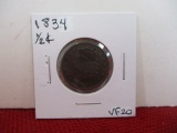 1834 Classic Head Half Cent Coin
