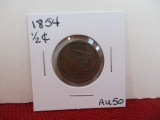 1854 Classic Head Half Cent Coin