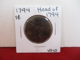1794 Head of 1794 Liberty Cap Large One Cent Coin