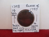 1798 Reverse of 1797 Liberty Cap Large One Cent Coin