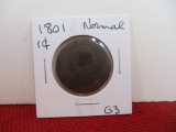 1801 Normal Liberty Cap Large One Cent Coin