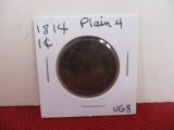 1814 Plain 4 Classic Head Large One Cent Coin