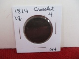1814 Crosslet 4 Classic Head Large One Cent Coin