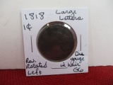 1818 Large Letters Classic Head Large One Cent Coin