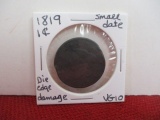 1819 Small Date Classic Head Large One Cent Coin