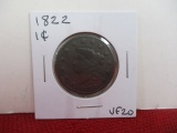1822 Large Date Classic Head Large One Cent Coin