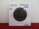 1824 Normal Date Classic Head Large One Cent Coin