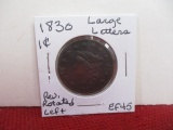1830 Large Letters Classic Head Large One Cent Coin