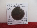 1831 Large Bold Letters Classic Head Large One Cent Coin
