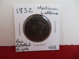 1832 Medium Letters Classic Head Large One Cent Coin