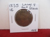 1835 Large 8 and Stars Classic Head Large One Cent Coin