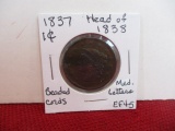 1837 Head of 1838 Classic Head Large One Cent Coin-A