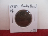 1839 Booby Head Classic Head Large One Cent Coin