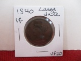 1840 Classic Head Large One Cent Coin