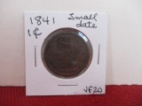 1841 Small Date Classic Head Large One Cent Coin