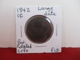 1842 Large Date Classic Head Large One Cent Coin