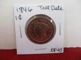 1846 Tall Date Classic Head Large One Cent Coin