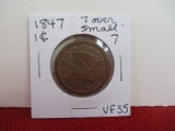 *1848 7 over Small 7 Classic Head Large One Cent Coin