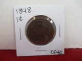 1848 Classic Head Large One Cent Coin