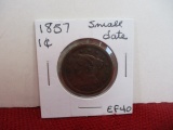 *1857 Small Date Classic Head Large One Cent Coin