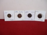 Mixed 1870's-1890's Indianhead Pennies-Lot of 4