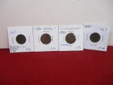1860's-1880's Indianhead Pennies-Lot of 4