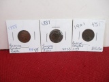 1880's-1900's Indianhead Pennies-Lot of 3