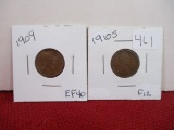 1900's Wheat Pennies-Lot of 2