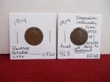 1914 Wheat Penny Pair