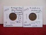 Interesting Pair of Canadian Pennies