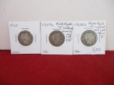 1900's Barber Silver Quarter Dollars-Lot of 3