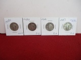 1920's Standing Liberty Silver Quarter Dollars-Lot of 4