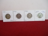 1930's Standing Liberty Silver Quarter Dollars-Lot of 4