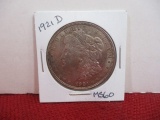 1921-D Morgan Silver Dollar Coin
