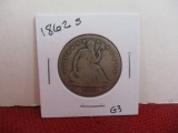 1862-S Seated Silver Half Dollar Coin